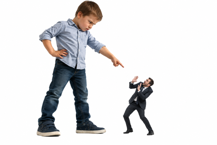 bambino gigante e adulto impaurito bambino gigante e adulto impaurito